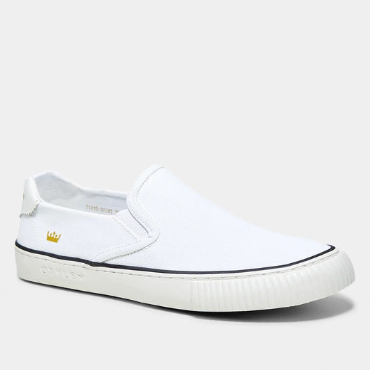 Osklen Canvas Women's Slip-On Shoes - White + Black